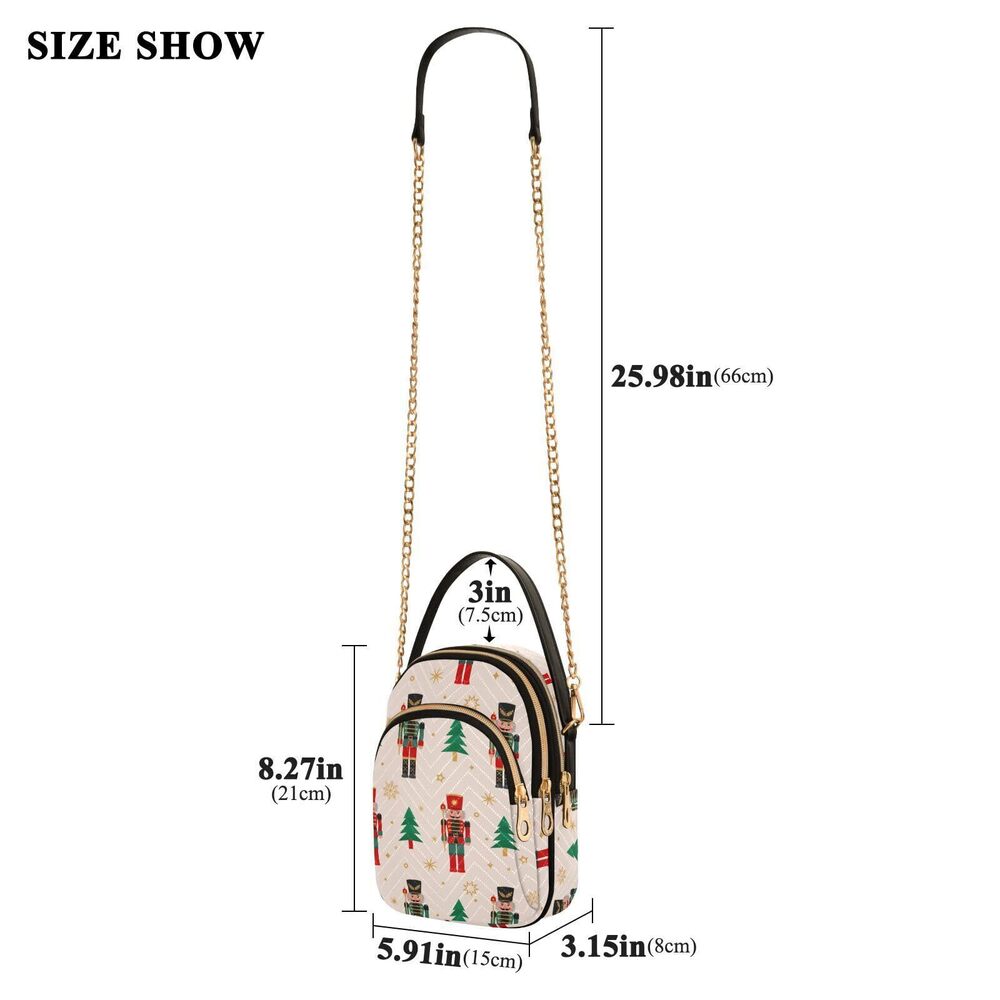 3790 Christmas Cell Phone Purse Nutcrackers Soldier Golden Snowflake View 4